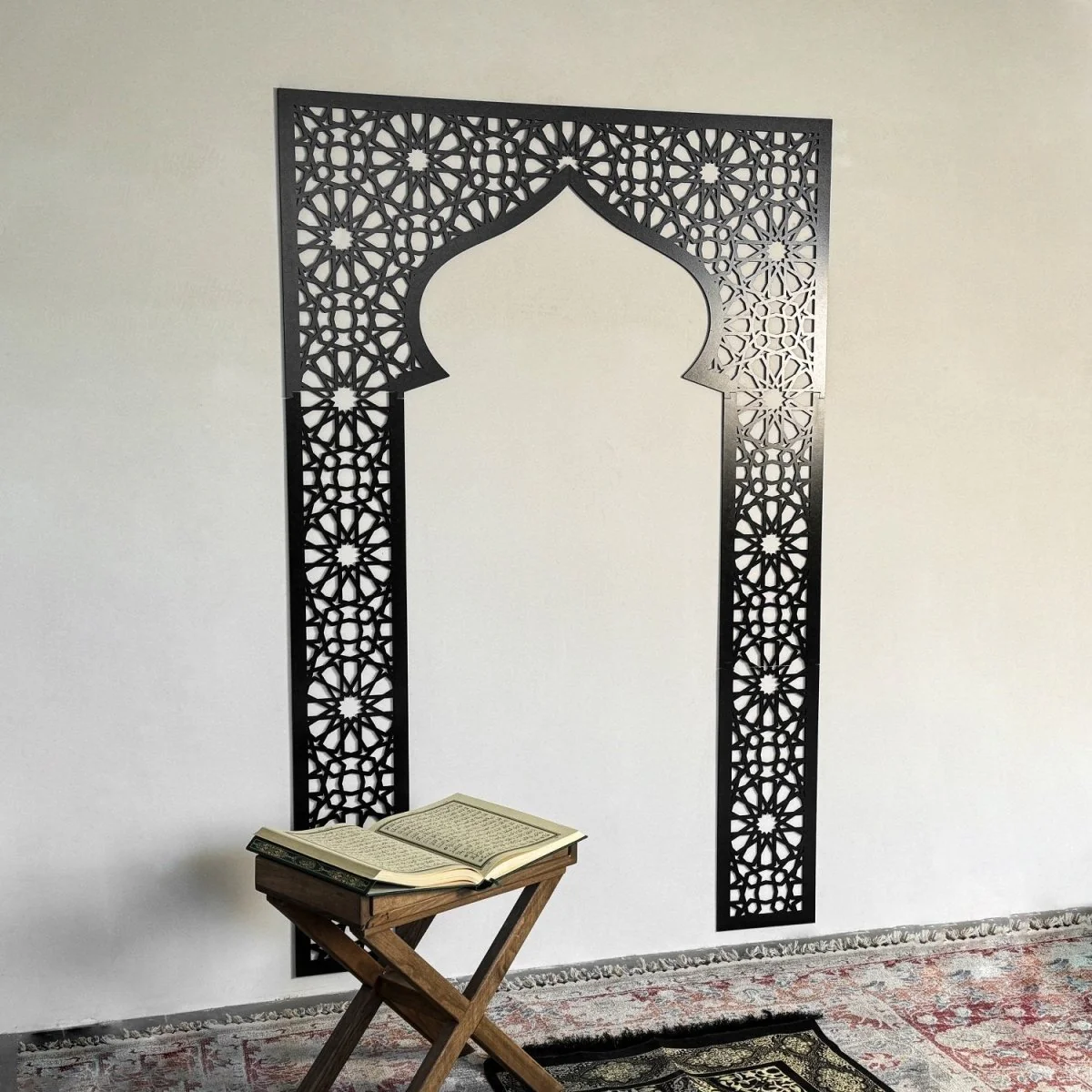 Wooden Mihrab - Islamic Home Masjid Decor | with Allah & Muhammad Decors - Image 6