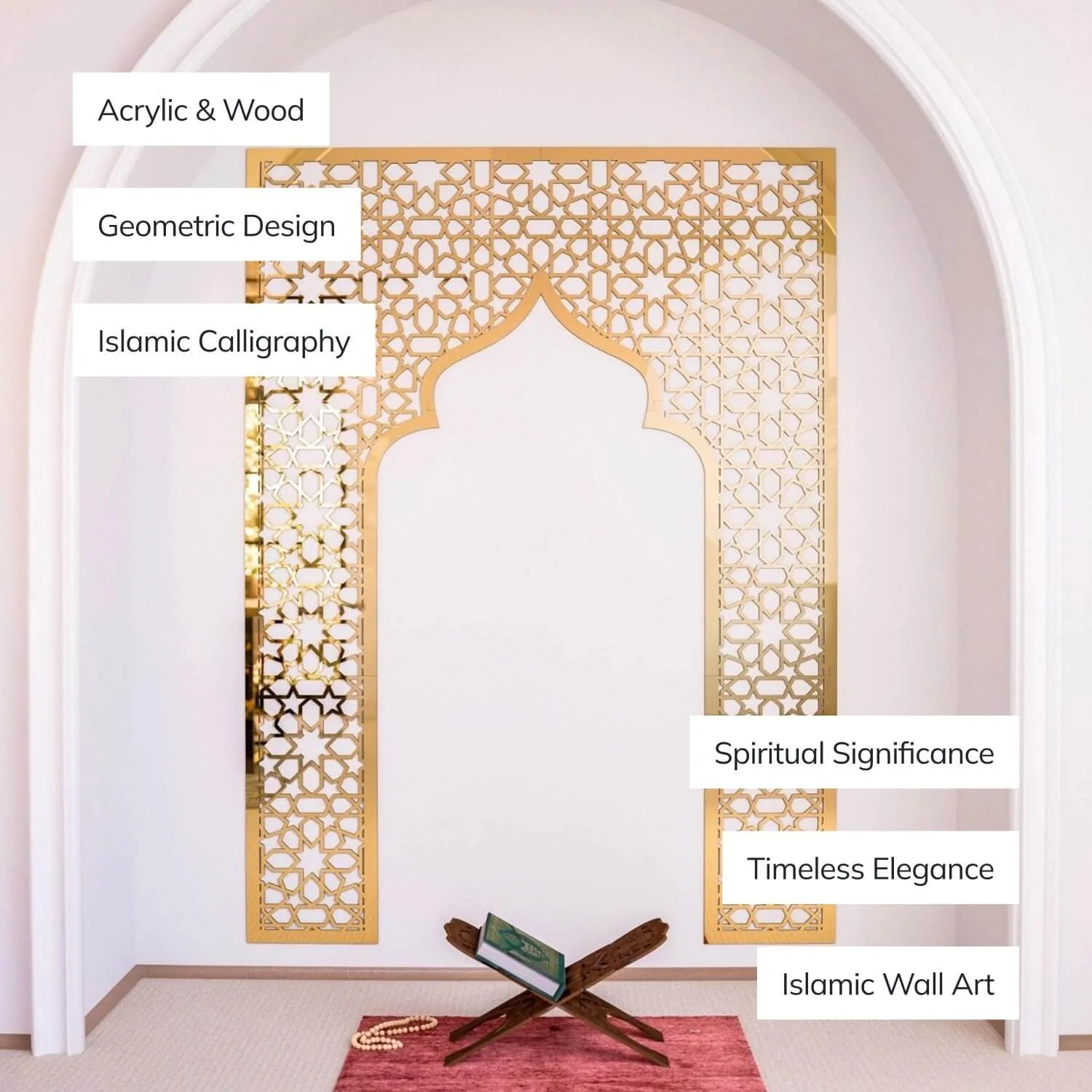 Mihrap Decor for Prayer Corners | Elegant & Timeless Design, Islamic Wall Art - Image 4