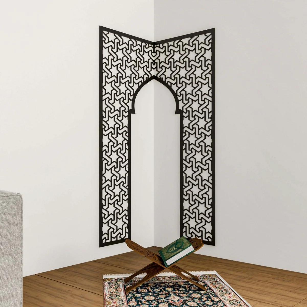 Home Wooden Mihrab - Prayer Room Decor | Islamic Wall Art - Image 10