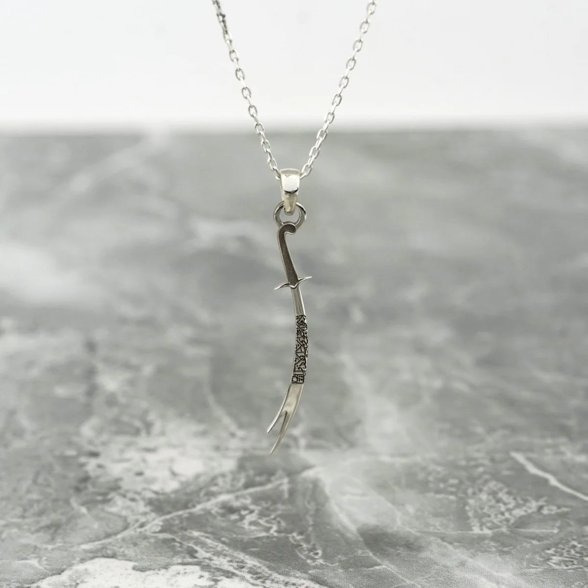 Zulfiqar Sword Necklace, Muslim Jewelry - 925 Silver Islamic Pendant - Image 13
