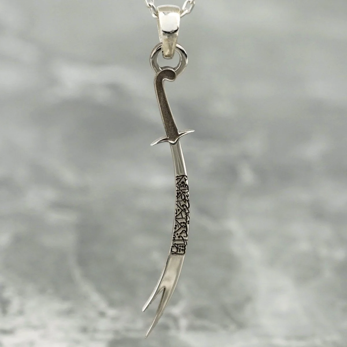 Zulfiqar Sword Necklace, Muslim Jewelry - 925 Silver Islamic Pendant - Image 7