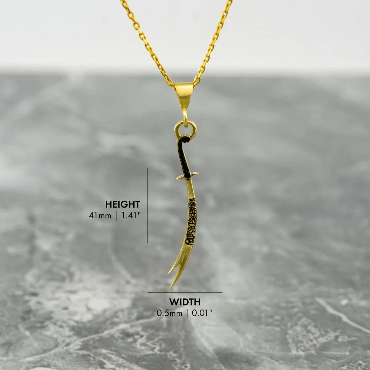 Zulfiqar Sword Necklace, Muslim Jewelry - 925 Silver Islamic Pendant - Image 9